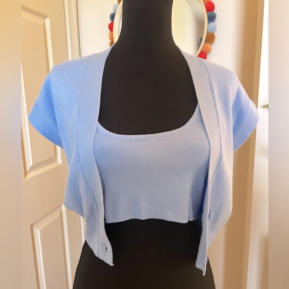 NWT Philosophy cropped sweater set top